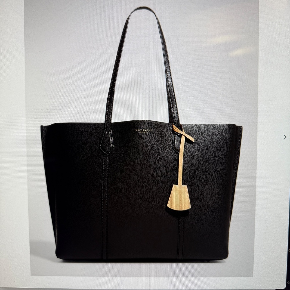 EUC - Tory Burch Perry Tote in Black Leather
